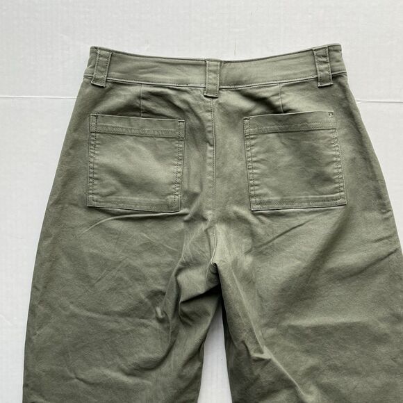 Old Navy High Waisted Barrel Leg Ankle Pants Canvas Size 4 Petite Stone Wall - Picture 7 of 13